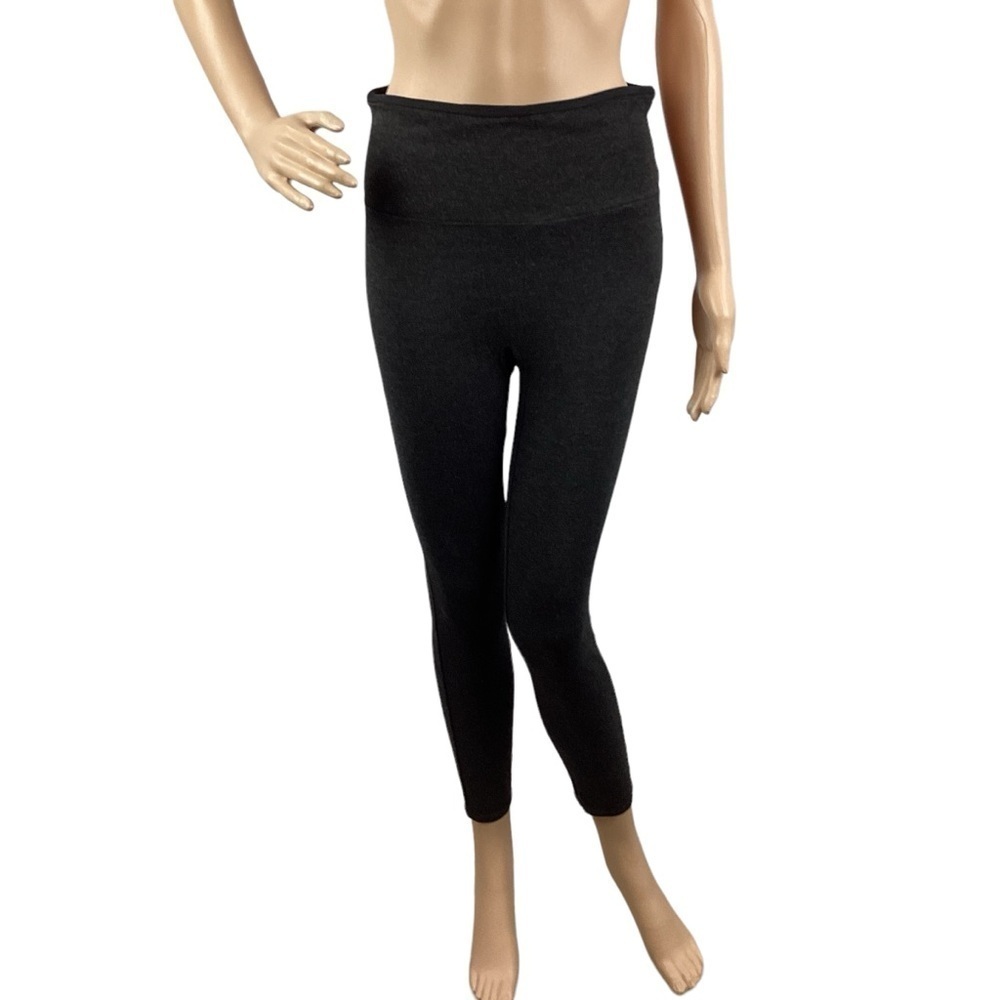 Spanx Ready to Wow Heathered Ponte Leggings Size M Charcoal Gray